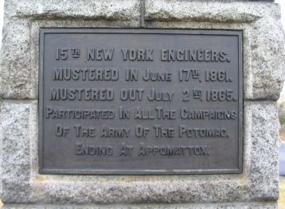 15th New York Engineer Plaque image. Click for full size.