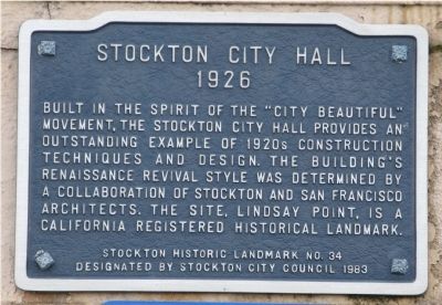 Stockton City Hall Marker image. Click for full size.