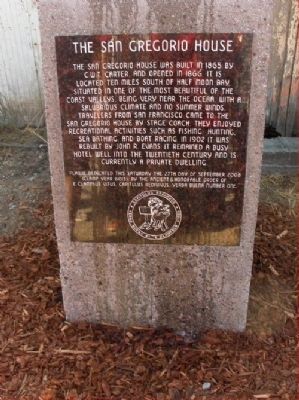 San Gregorio House Marker. Click for full size. San Gregorio House Marker image. Click for full size.