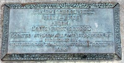 Salem School Bell Marker. Click for full size. Salem School Bell Marker image. Click for full size.