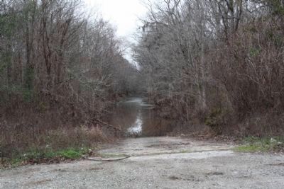 J. Lamar Brantley Road to a one-time popular boat ramp, as mentioned on marker image. Click for full size.