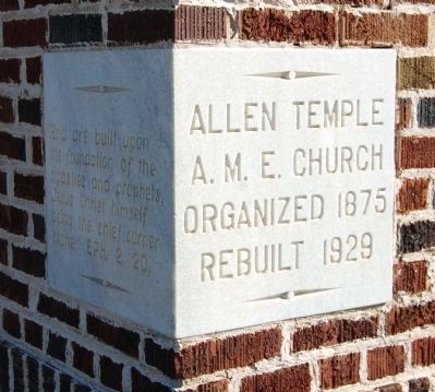Allen Temple AME Church Cornerstone image. Click for full size.