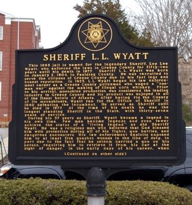 Sheriff L. L. Wyatt Marker image. Click for full size.