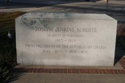 Joseph Jenkins Roberts Marker - southwest face. image. Click for full size.