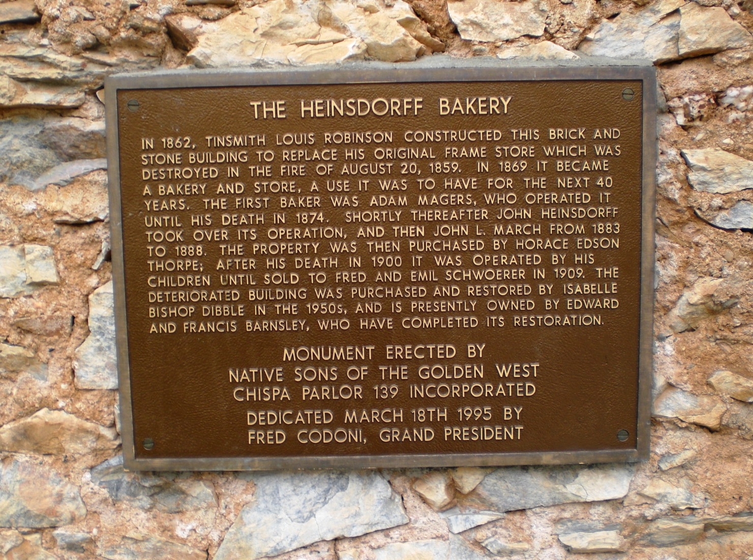 The Heinsdorff Bakery Marker