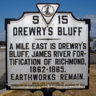 Drewry's Bluff Marker image. Click for full size.