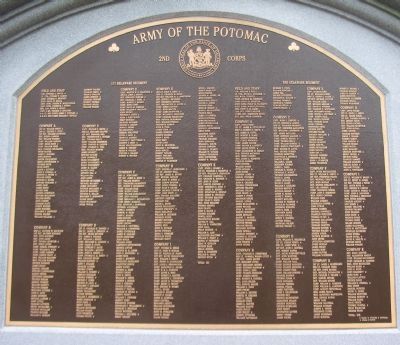 Names of the First and Second Delaware Infantry. Click for full size. Names of the First and Second Delaware Infantry image. Click for full size.