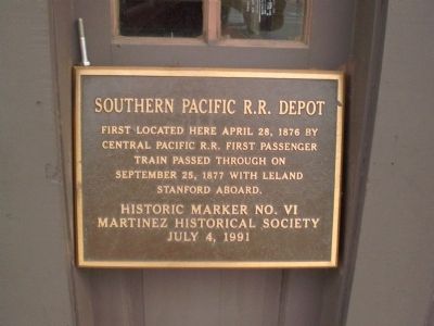 Southern Pacific R.R. Depot Marker. Click for full size. Southern Pacific R.R. Depot Marker image. Click for full size.