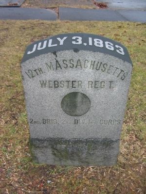 12th Massachusetts Marker. Click for full size. 12th Massachusetts Marker image. Click for full size.