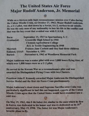 United States Airforce <br>Major Rudolf Anderson Jr. Memorial image. Click for full size.