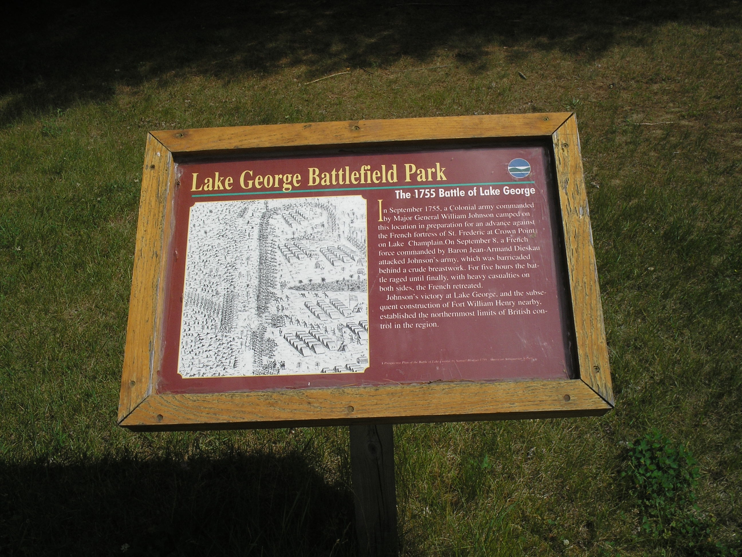 The 1755 Battle of Lake George Marker