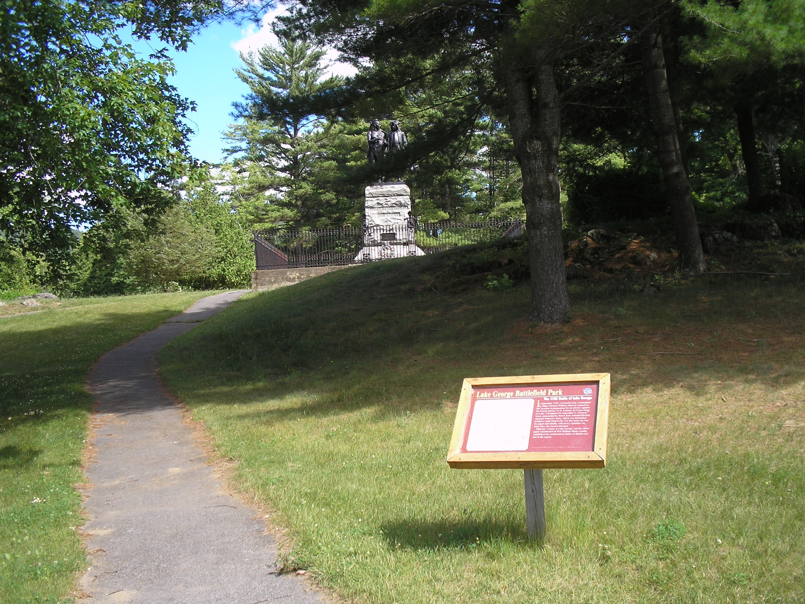 Marker in Lake George Battlefield Park