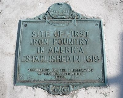 Site of First Iron Foundry in America Marker image. Click for full size.