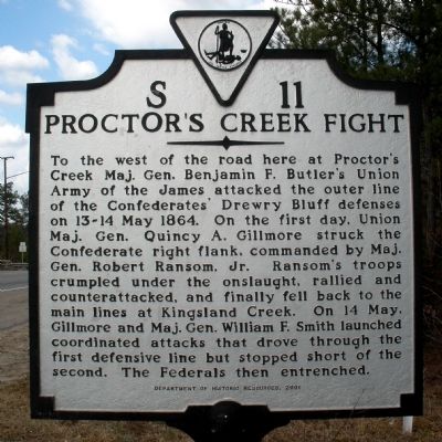Proctor's Creek Fight Marker image. Click for full size.
