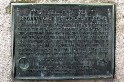 Three-Chopt Road D.A.R. Marker. Click for full size. Three-Chopt Road D.A.R. Marker image. Click for full size.