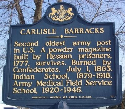 Carlisle Barracks Marker image. Click for full size.