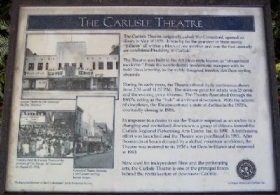 The Carlisle Theatre Marker. Click for full size. The Carlisle Theatre Marker image. Click for full size.