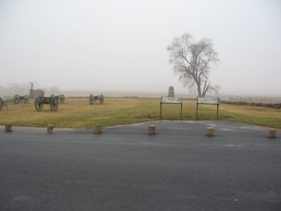 Battlefield Landmarks and Pettigrew-Trimble Attacks Waysides. Click for full size. Battlefield Landmarks and Pettigrew-Trimble Attacks Waysides image. Click for full size.