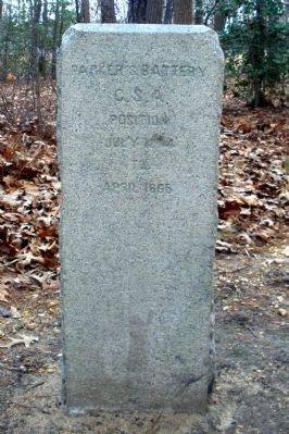 Granite monument erected by Parker�s Battery veterans prior to 1921. image. Click for full size.