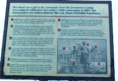 Carlisle's 250th Anniversary Mural Marker. Click for full size. Carlisle's 250th Anniversary Mural Marker image. Click for full size.