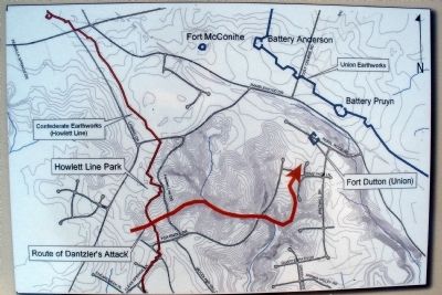 Route of Dantzler's Attack on Fort Dutton. image. Click for full size.