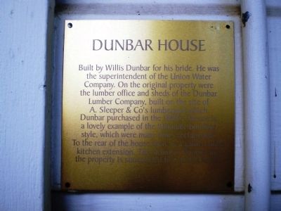 Dunbar House Marker image. Click for full size.