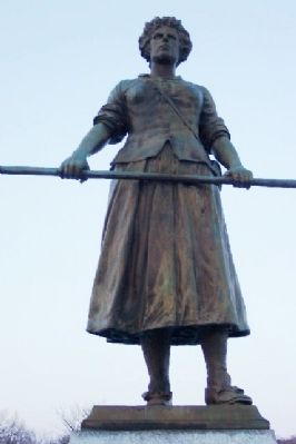 Molly Pitcher Statue at Gravesite image. Click for full size.
