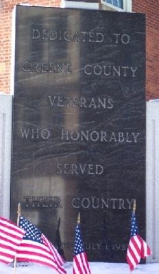Greene County Veterans Memorial. Click for full size. Greene County Veterans Memorial image. Click for full size.