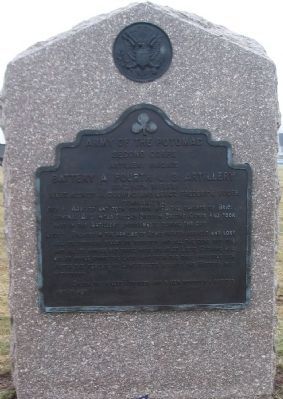 Battery A, Fourth U.S. Artillery Tablet. Click for full size. Battery A, Fourth U.S. Artillery Tablet image. Click for full size.