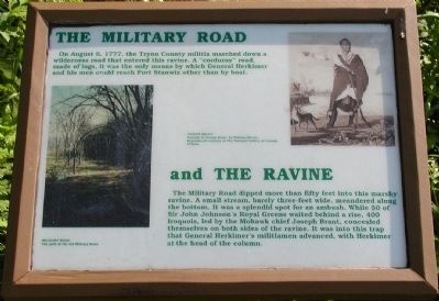 The military road and the ravine Marker image. Click for full size.