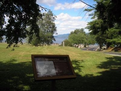Marker in Lake George Battlefield Park . Click for full size. Marker in Lake George Battlefield Park image. Click for full size.