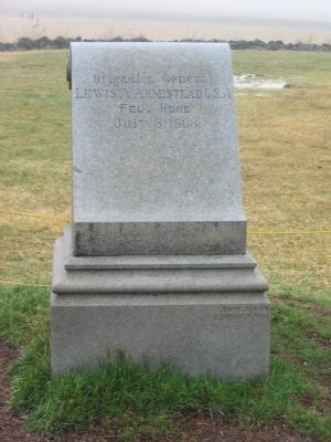 Brigadier General Lewis Armistead Marker. Click for full size. Brigadier General Lewis Armistead Marker image. Click for full size.