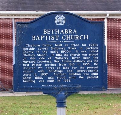 Bethabra Baptist Church Marker. Click for full size. Bethabra Baptist Church Marker image. Click for full size.