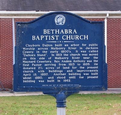 Bethabra Baptist Church Marker image. Click for full size.