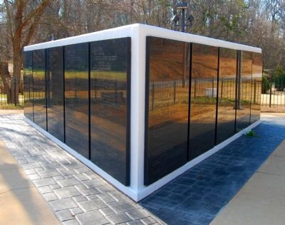Greenville County Vietnam Veterans Memorial -<br>West and East Walls image. Click for full size.
