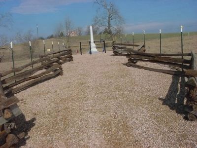 Post-Appomattox Tragedy walkway to Monument image. Click for full size.