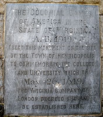 Town of Henricopolis Marker image. Click for full size.