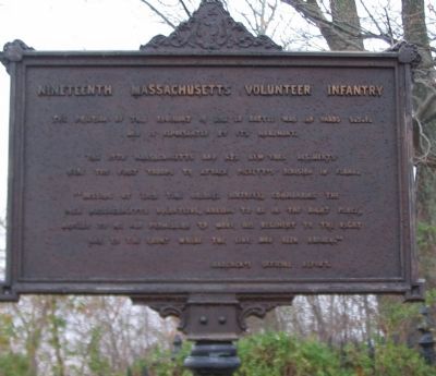 Nineteenth Massachusetts Volunteer Infantry Marker image. Click for full size.