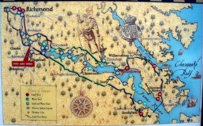 Map of Captain John Smith's Trail.. Click for full size. Map of Captain John Smith's Trail. image. Click for full size.