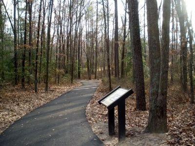 The Battle Opens Marker along the trail. image. Click for more information.