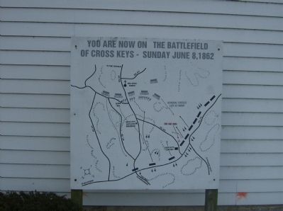 Map of the Battle of Cross Keys next to the marker image. Click for full size.