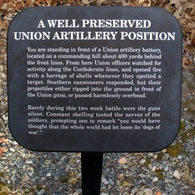 A Well Preserved Union Artillery Position Marker image. Click for full size.
