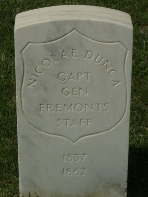 Grave of Capt. Nicolae Dunka, Staunton National Cemetery image. Click for full size.