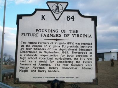 Founding of the Future Farmers of Virginia Marker image. Click for full size.