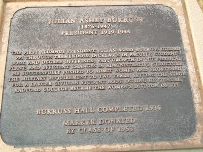 Julian Ashby Burruss Marker. Click for full size. Julian Ashby Burruss Marker image. Click for full size.