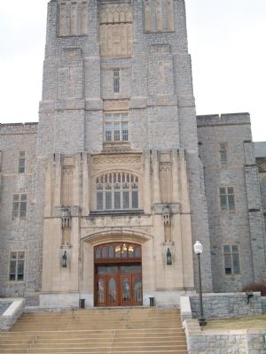 Entrance to Burruss Hall image. Click for full size.