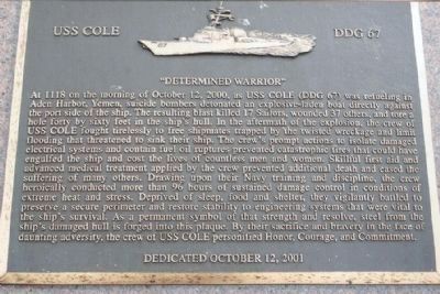 USS Cole Marker. Click for full size. USS Cole Marker image. Click for full size.