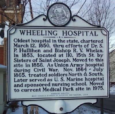 Wheeling Hospital Marker image. Click for full size.