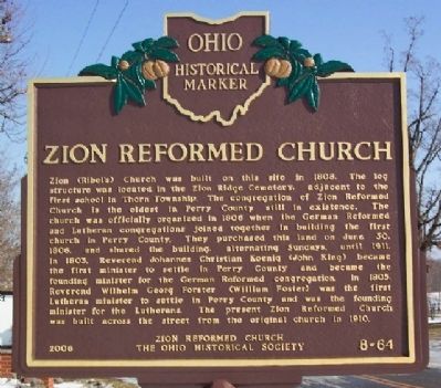 Zion Reformed Church Marker image. Click for full size.