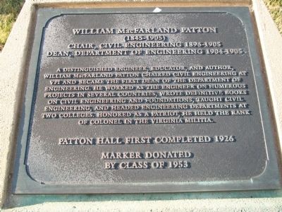 William MacFarland Patton Marker. Click for full size. William MacFarland Patton Marker image. Click for full size.